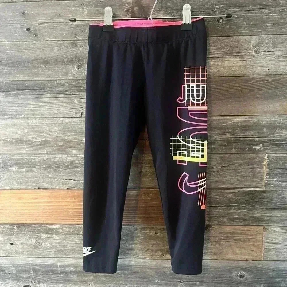 Nike Little Girls Create Leggings Black Sz Small 4/5